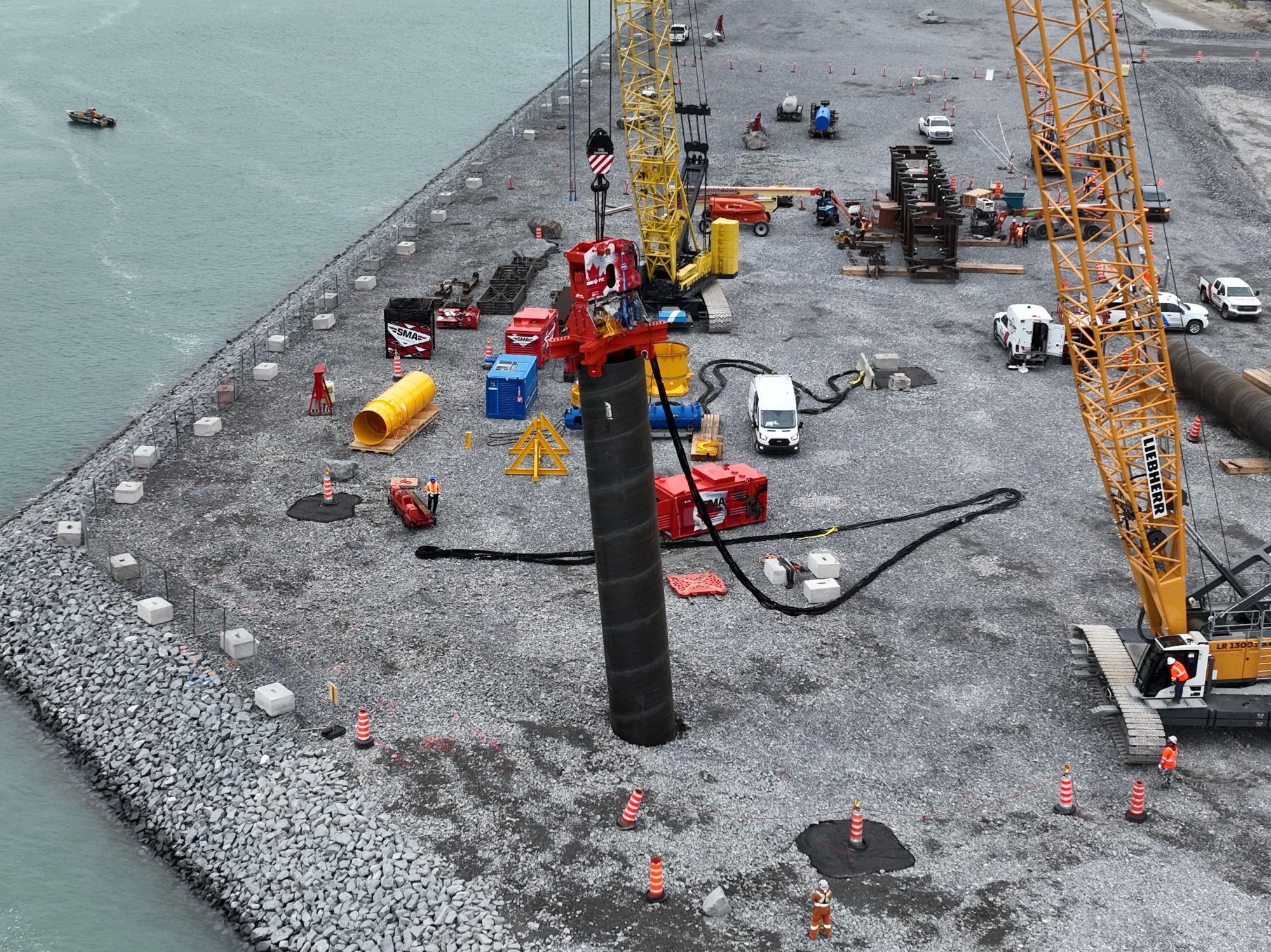 Installation des pieux à Contrecoeur