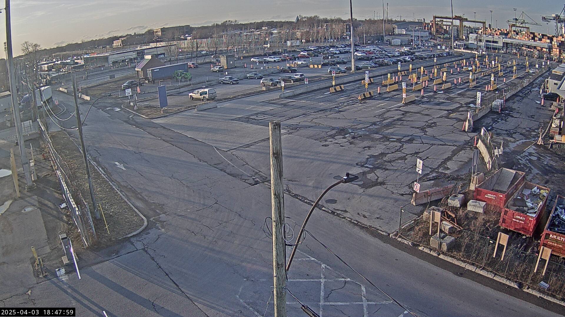 Security camera of Cast terminal in the Port de Montréal