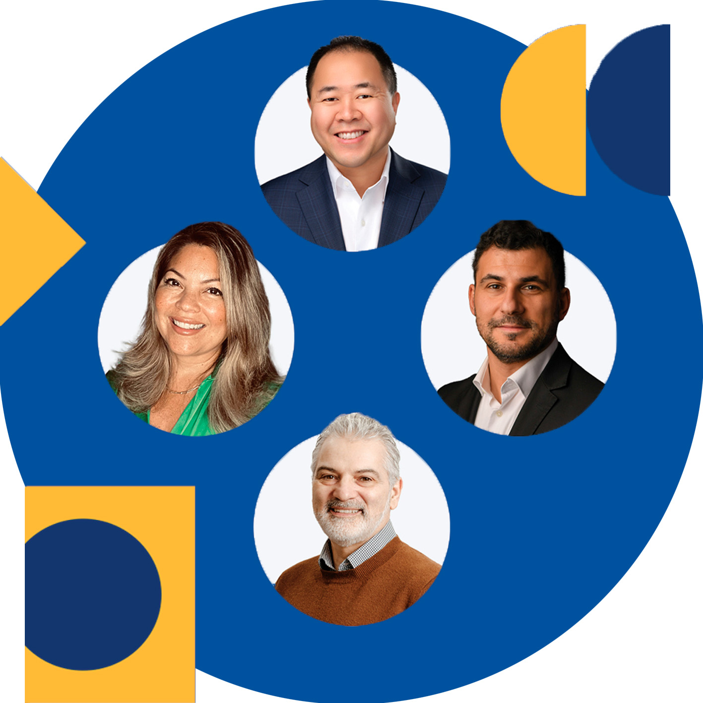 Photos des quatre conférenciers du webinaire