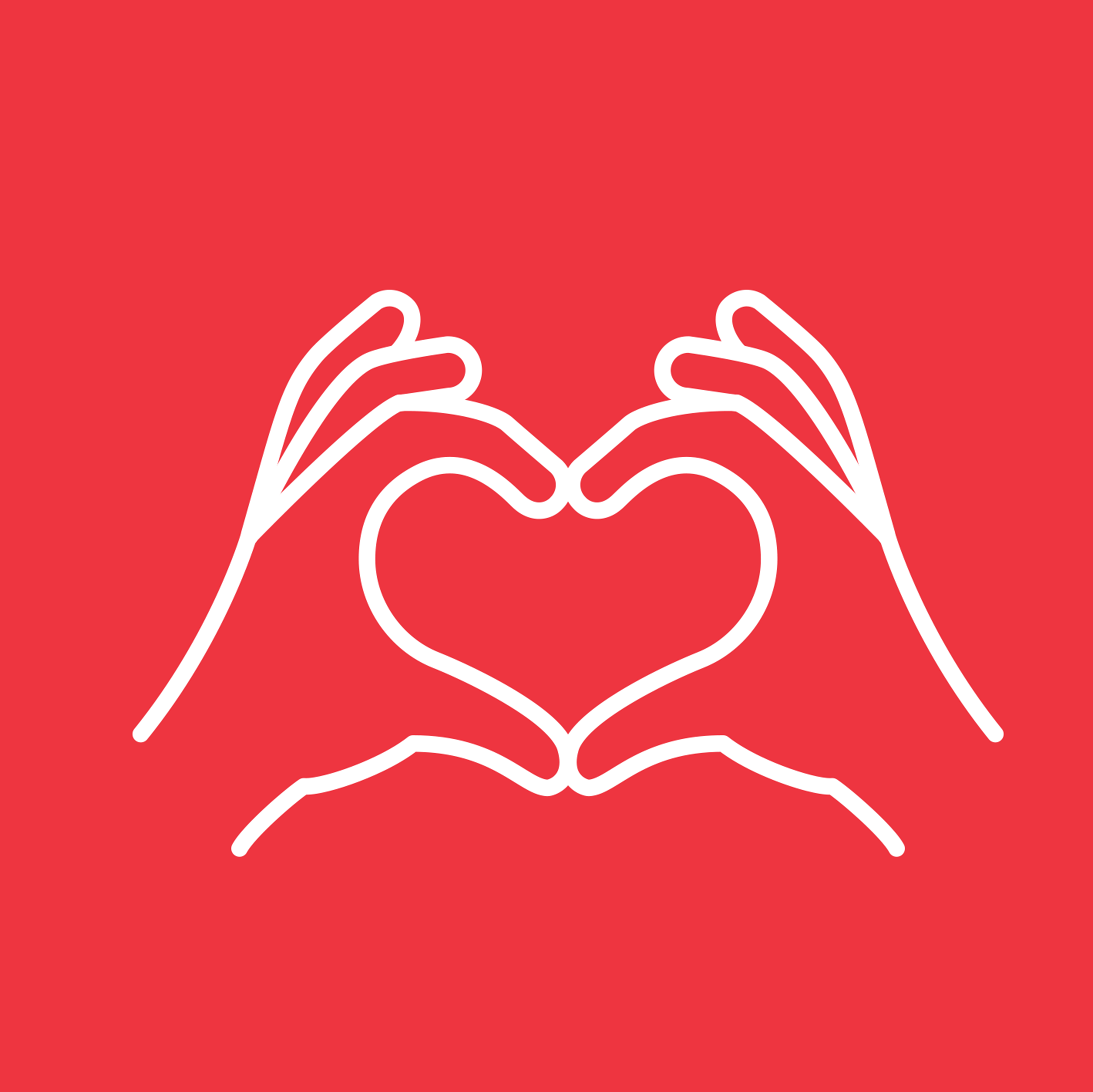 Mains en forme de coeur