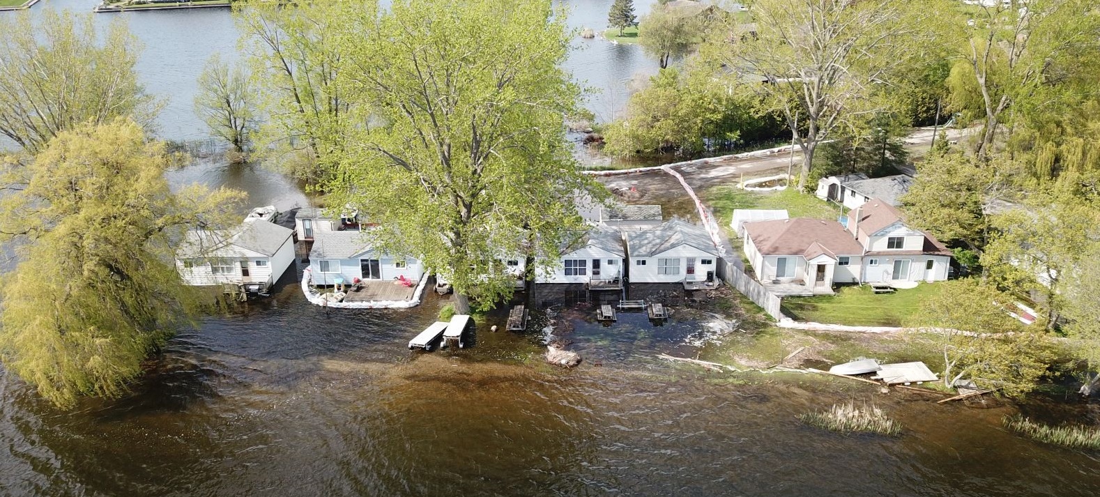 Flooded houses