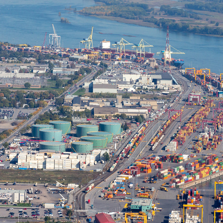 Vue aérienne du terminal Norcan