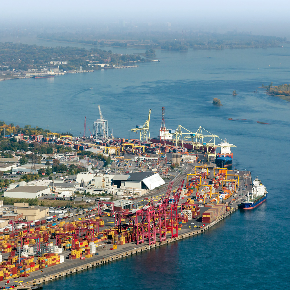 Vue aérienne du Port de Montréal