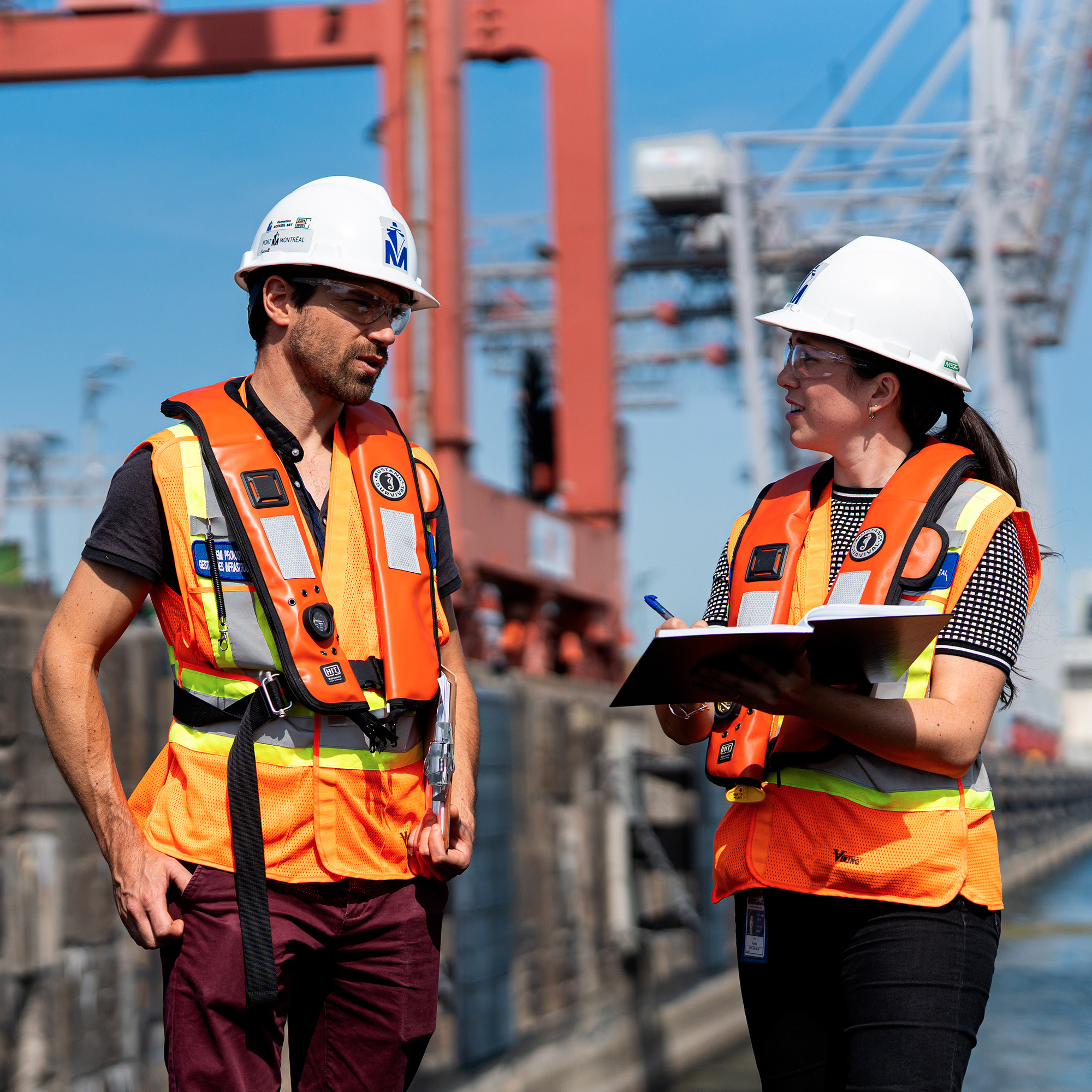 Remi Provost et Eva Fortin, ingénieurs au Port de Montréal