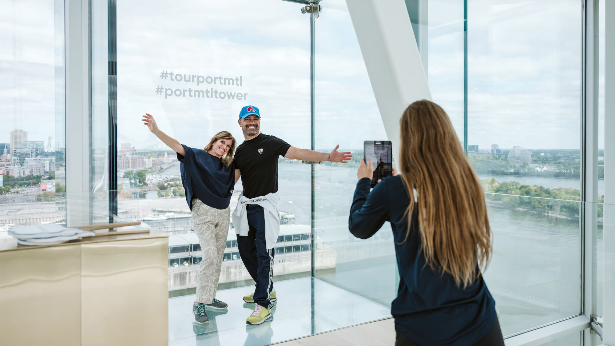 Visitors at the Port of Motnreal Tower